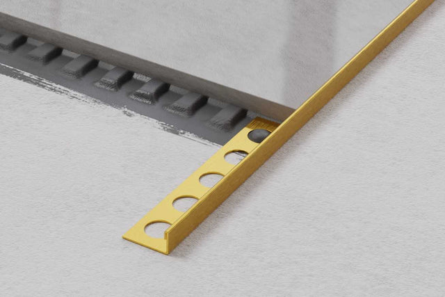 Profil décoratif en J en acier inoxydable - or satiné