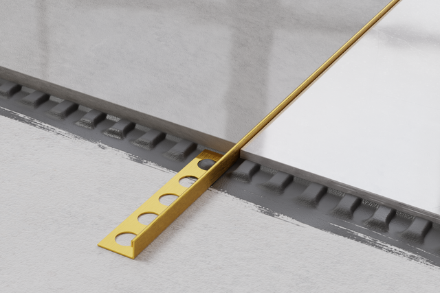 Profil décoratif en J en acier inoxydable - or satiné