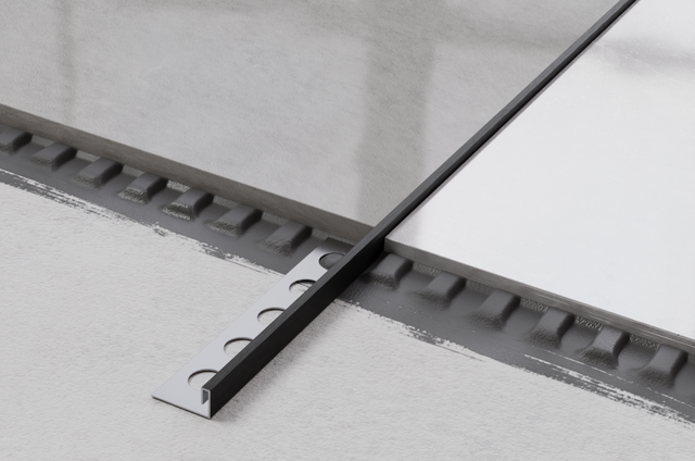 Profil décoratif en acier inoxydable noir satiné rectifié en JS angulaire