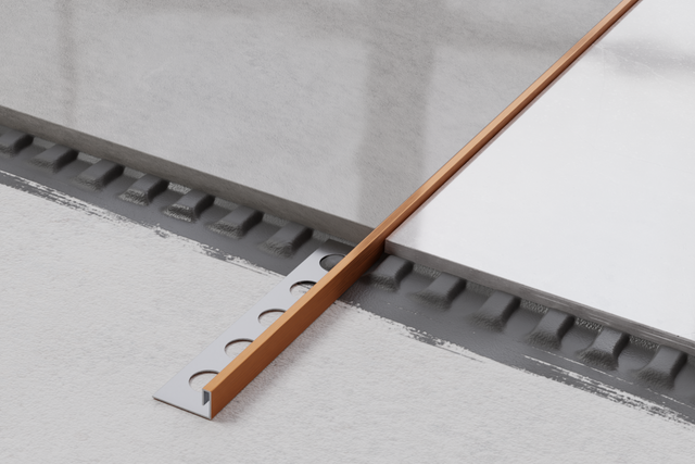 Profil décoratif en acier inoxydable cuivré satiné rectifié en JS angulaire