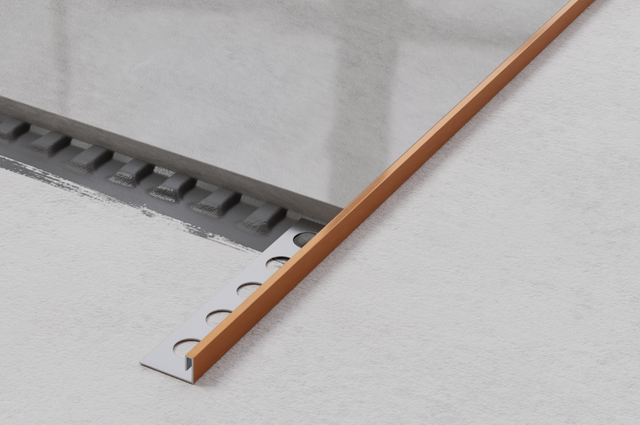 Profil décoratif en acier inoxydable cuivré satiné rectifié en JS angulaire