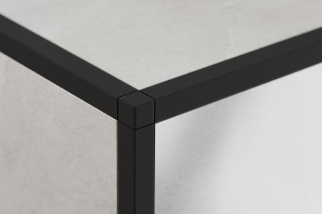 Finitura angolare per profili in acciaio inossidabile Q e P nero satinato non rettificato