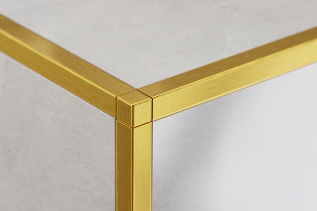 Finitura angolare per profili in acciaio inossidabile Q e P oro satinato non rettificato