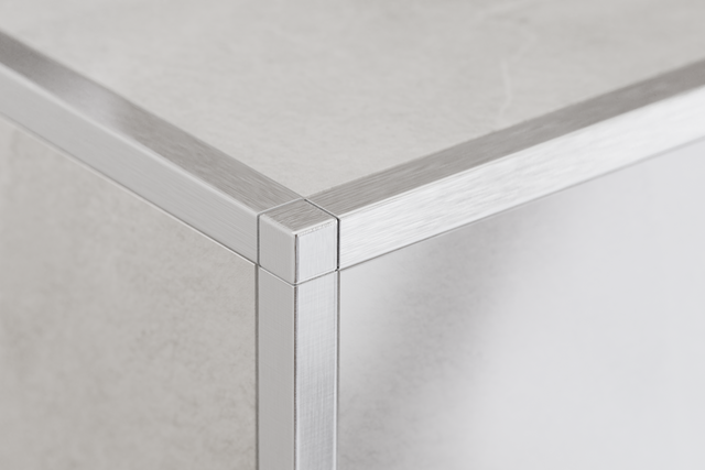 Finition angulaire pour profils en acier inoxydable Q et P argent satiné non rectifié