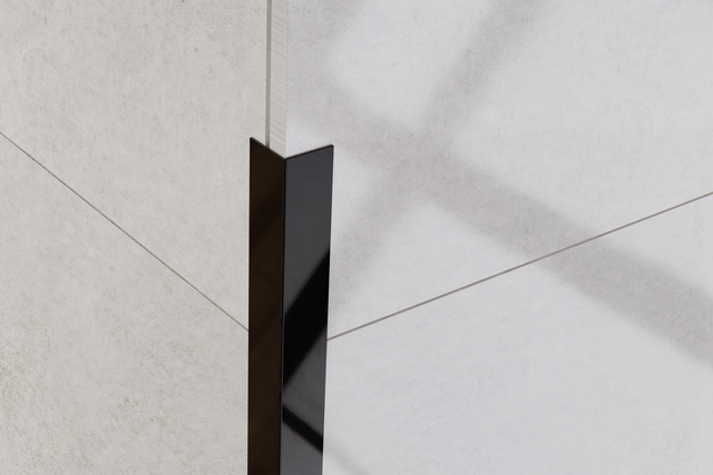 Perfil decorativo L angular de acero inoxidable negro brillante