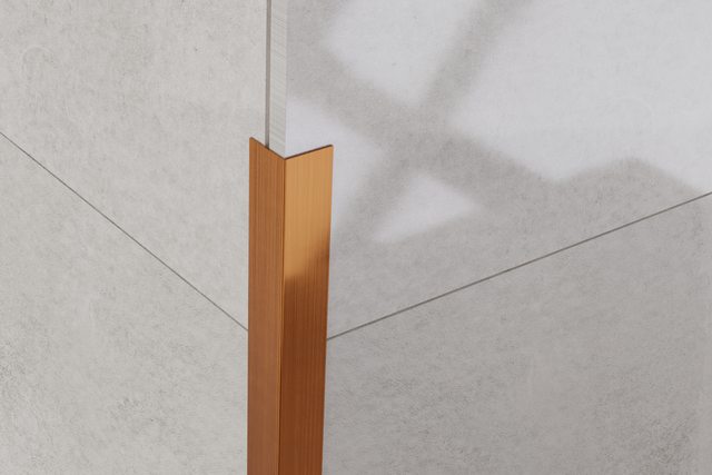 Profil décoratif en acier inoxydable satiné cuivre en forme de L