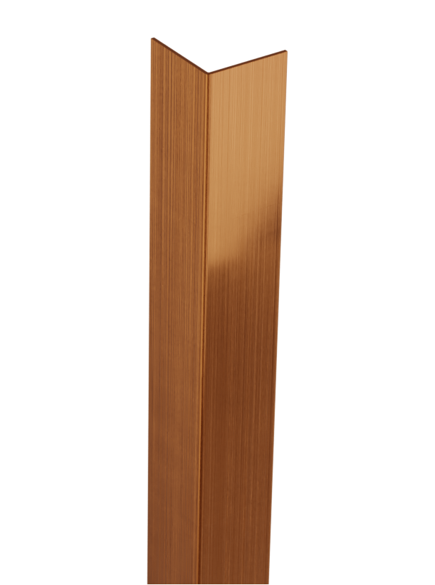 Profil décoratif en acier inoxydable satiné cuivre en forme de L