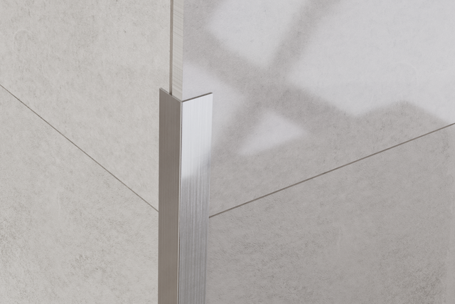 Profil décoratif en acier inoxydable satiné argenté en forme de L