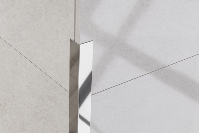 Profil décoratif en acier inoxydable argent brillant en forme de L