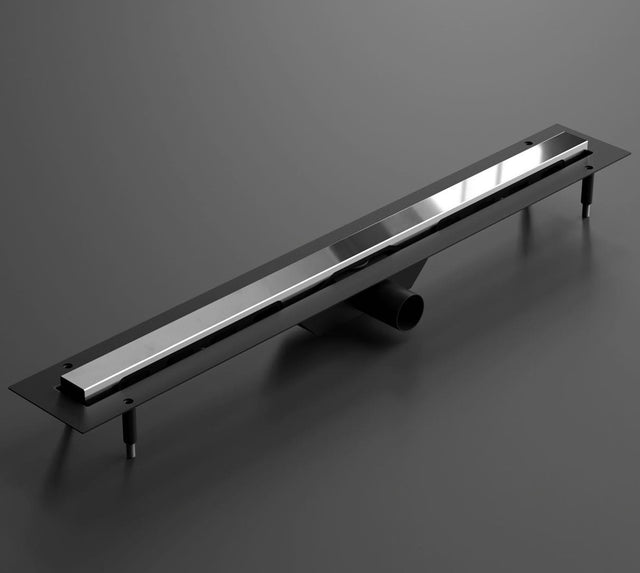 Lineare Ablaufrinne für Dusche aus poliertem Edelstahl Silber