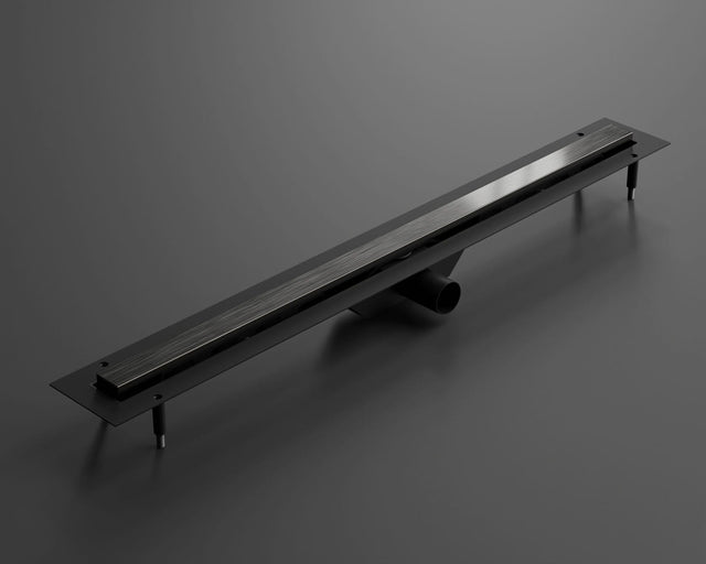 Lineare Duschablauf aus gebürstetem schwarzen Edelstahl