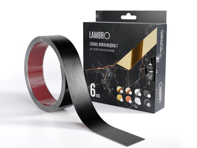 Selbstklebender Dekorstreifen, 6 m - Satin Schwarz