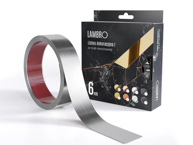 Self-adhesive decorative strip, 6 m - Satin silver