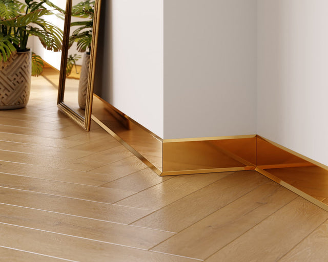 Plinthe F et accessoires en acier 270 cm - Or brillant