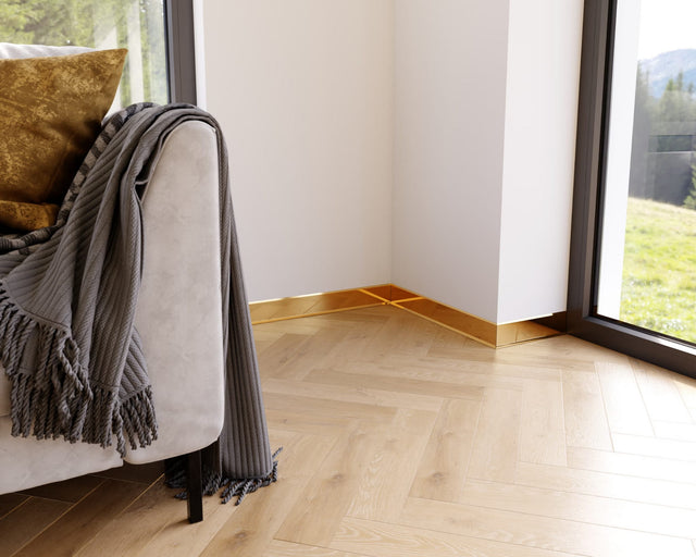 Plinthe F et accessoires en acier 270 cm - Or brillant