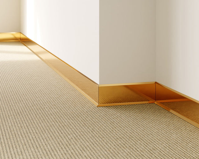 Skirting Board F and accessories in steel 270 cm - Glossy Gold