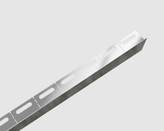 Right floor LKP shower profile in polished silver stainless steel