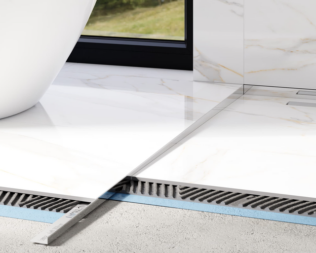 Profilo doccia LKL pavimento sinistro in acciaio inossidabile argento lucido