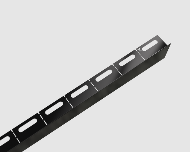 Glossy black stainless steel LKP right floor shower profile