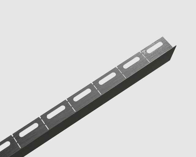 Right floor LKP shower profile in satin black stainless steel