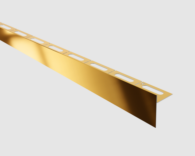 Right floor LKP shower profile in polished gold stainless steel