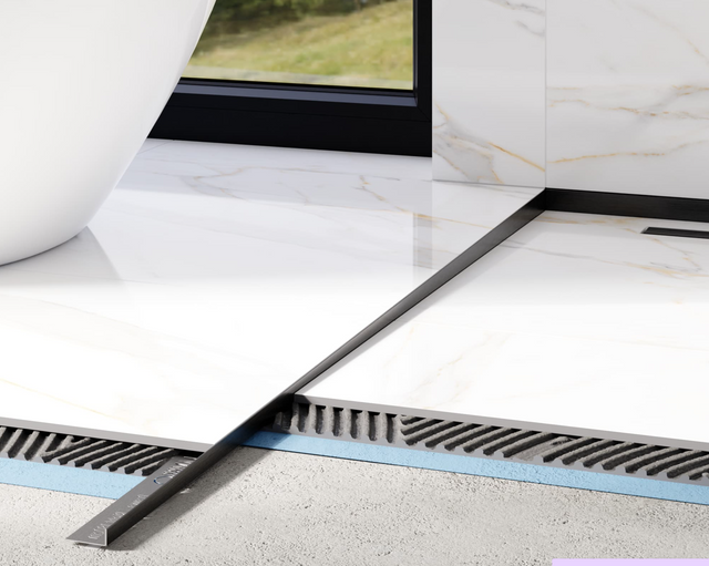 Profilo doccia LKL pavimento sinistro in acciaio inossidabile nero satinato