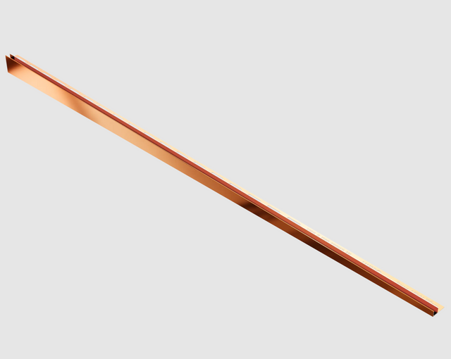 Profil verre douche et sol droit cuivre brillant