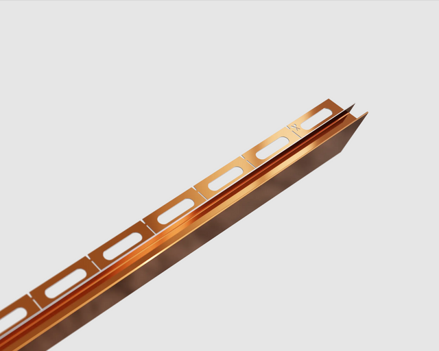 Profil de verre LPSL douche et sol gauche cuivre brillant