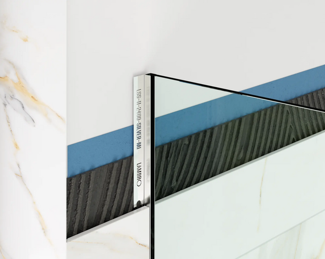 Profil de douche LSS fixation verre au mur en acier inoxydable argent brillant