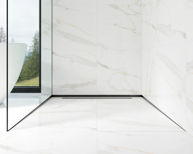 Profil de douche LSS fixation verre au mur en acier inoxydable noir satiné