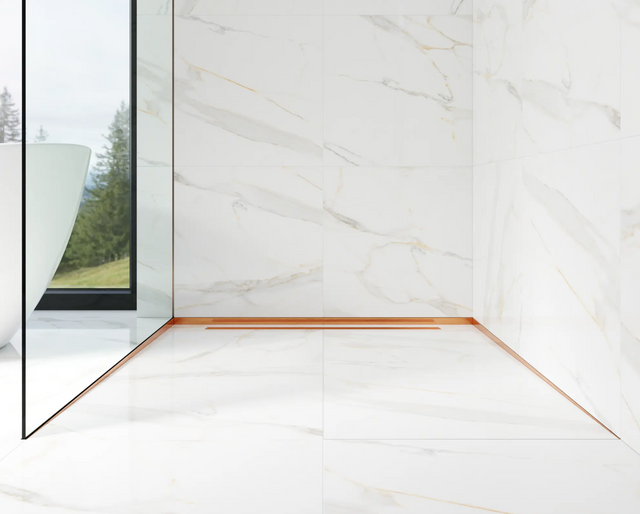 Profil de douche LSS fixation verre au mur en acier inoxydable cuivre satiné