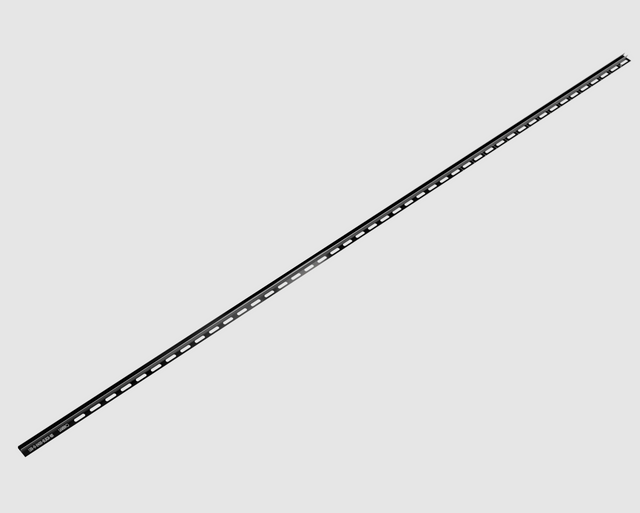 Shower profile LSS glass-to-wall fixing in glossy black stainless steel