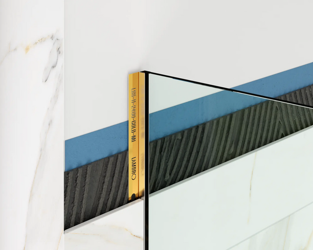 Profil de douche LSS fixation verre au mur en acier inoxydable or brillant