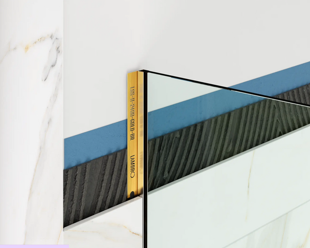 Profil de douche LSS fixation verre au mur en acier inoxydable or satiné