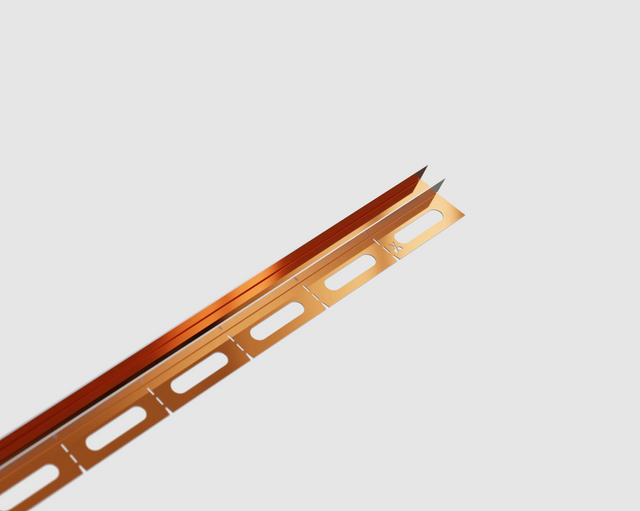 Shower profile LSS glass-to-wall fixing in polished copper stainless steel