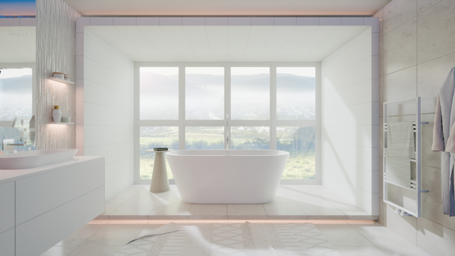 Baldosa rectificada para pared de uso interno 30 cm x 60 cm bicocción - Super White Mate - Esp. 9mm