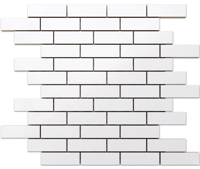 Mosaico su rete in ceramica per bagno o cucina 29.8 cm x 30 cm - Brick's waterfall