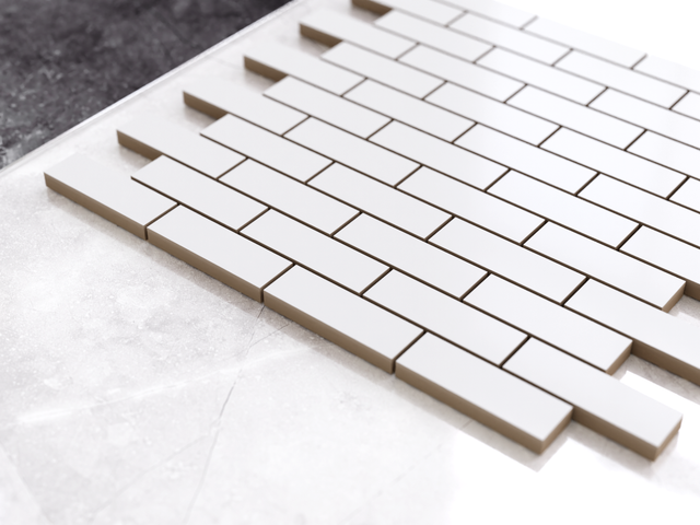 Mosaico in ceramica su rete per bagno o cucina 30 cm x 29.8 cm - Another brick in the wall