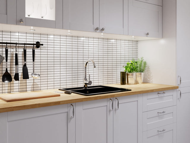 Ceramic mosaic on mesh for bathroom or kitchen 29.8 cm x 30 cm - Bricks Intro