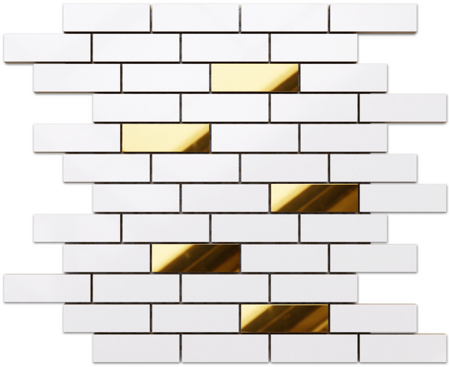 Ceramic mesh mosaic for bathroom or kitchen 30 cm x 29.8 cm - Gold Mine Mat