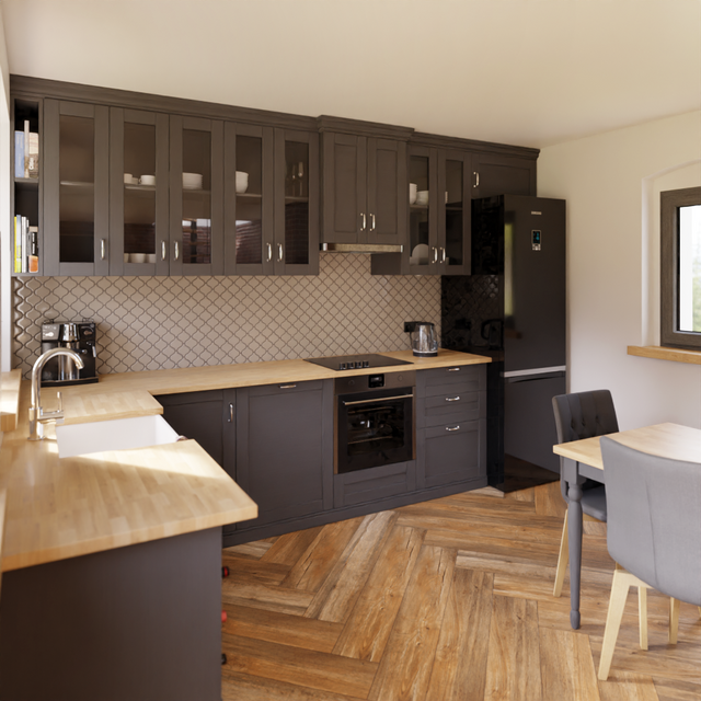 Mosaico de cerámica en malla para baño o cocina 27.5 cm x 24.3 cm - Grey arabesque