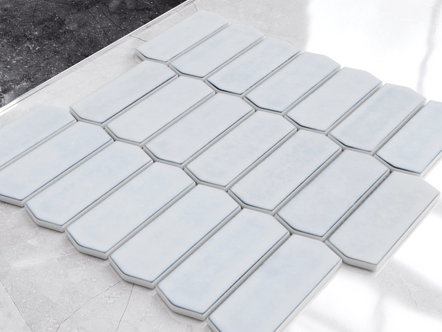 Mosaico de cerámica en malla para baño o cocina 29.7 cm x 28.8 cm - Caotic grey