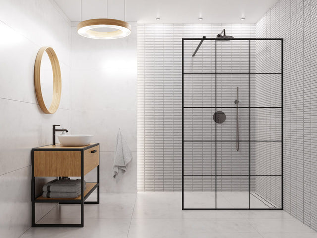 Mosaik auf Netz aus Keramik für Bad oder Küche 29,5 cm x 30 cm - Grau matt