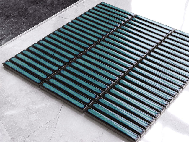 Ceramic mesh mosaic for bathroom or kitchen 29.0 cm x 28.2 cm - Shimmering shores