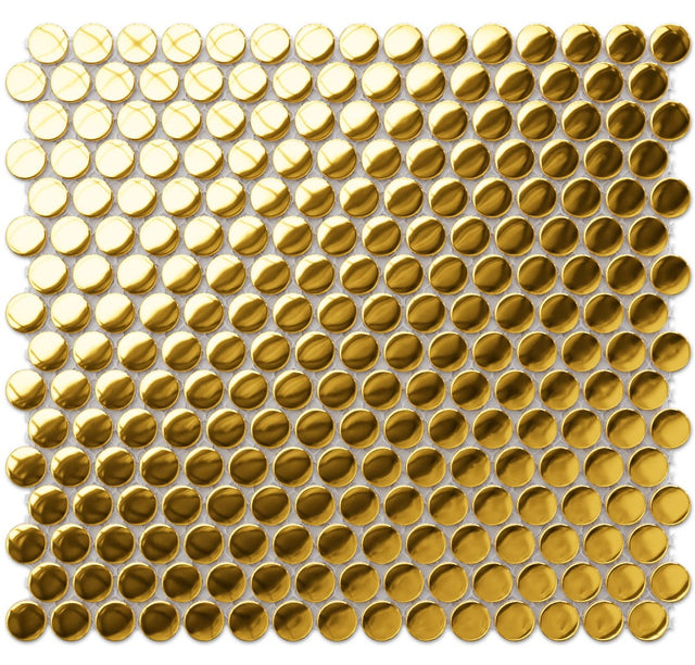 Mosaik aus Keramik auf Netz für Bad oder Küche 29,3 cm x 31,7 cm - Golden Drops