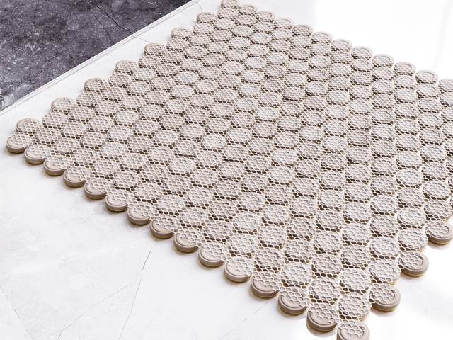 Mosaik aus Keramik auf Netz für Bad oder Küche 29,3 cm x 31,7 cm - Golden Drops