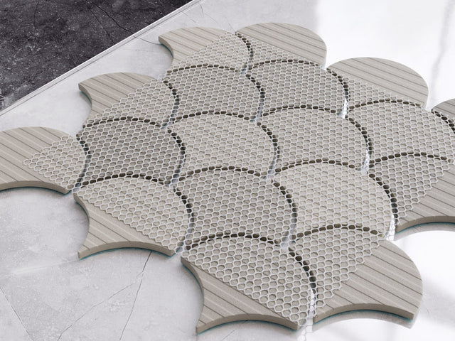 Mosaico in ceramica su rete per bagno o cucina 28.5 cm x 29.0 cm - Blue wave