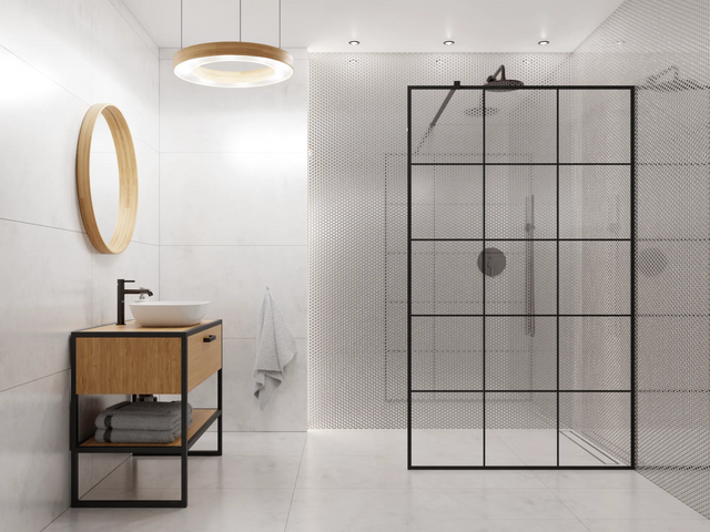 Mosaico de cerámica en malla para baño o cocina 29.3 cm x 31.7 cm - Silver dots