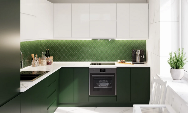 Mosaico in ceramica su rete per bagno o cucina 27.5 cm x 24.3 cm - Arab emerald