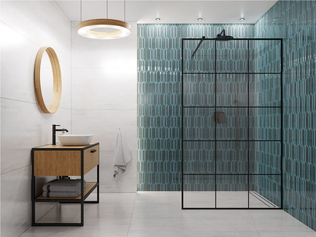 Mosaico de cerámica en malla para baño o cocina 25.5 cm x 35 cm - Crystal